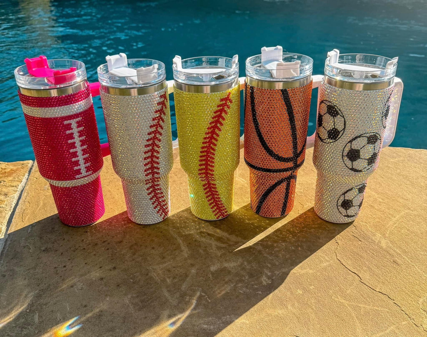 Sports Rhinestone Tumblers