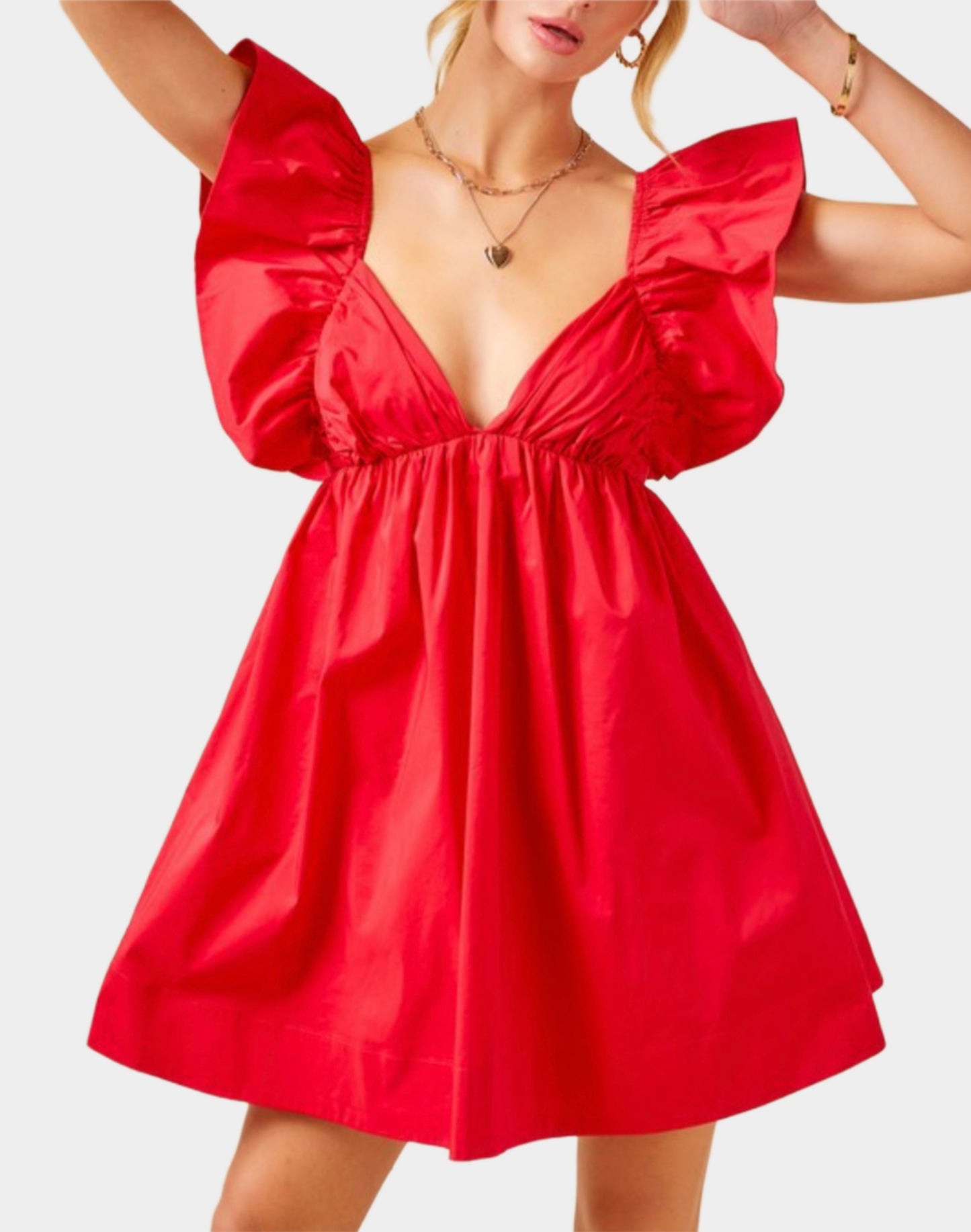 Oh, Darling Baby Doll Dress in Red