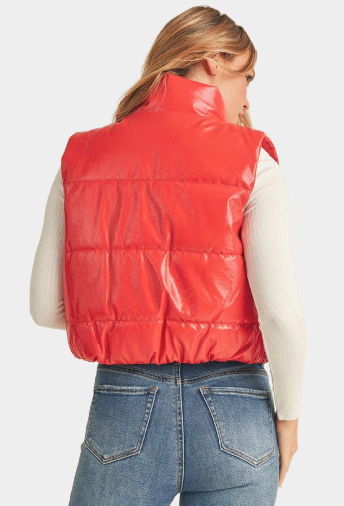Kehlani Puffer Vest in Red