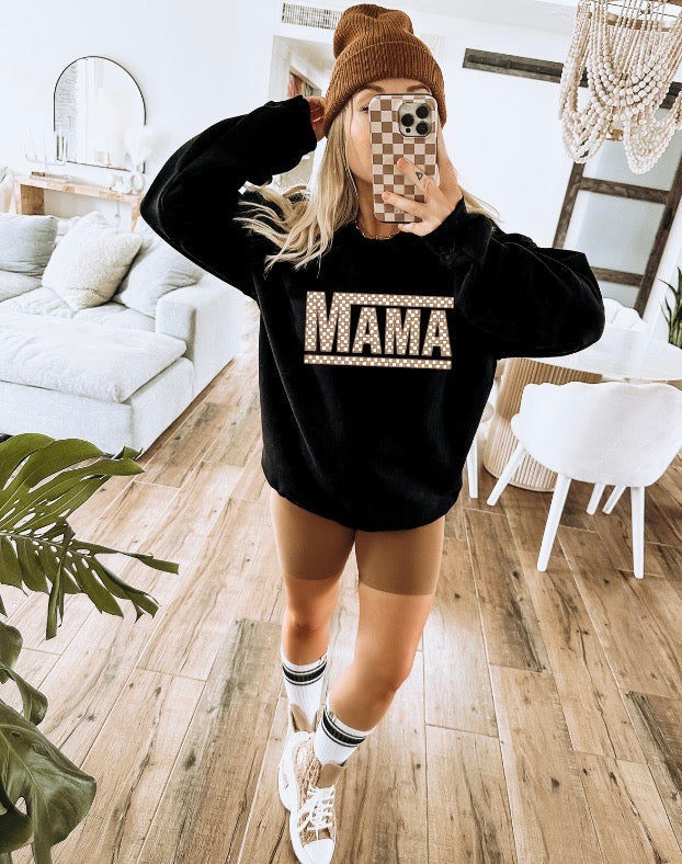 Checkered Mama Sweatshirt - Multiple Options