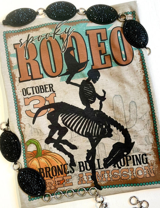 Spooky Rodeo Tee with Turquoise
