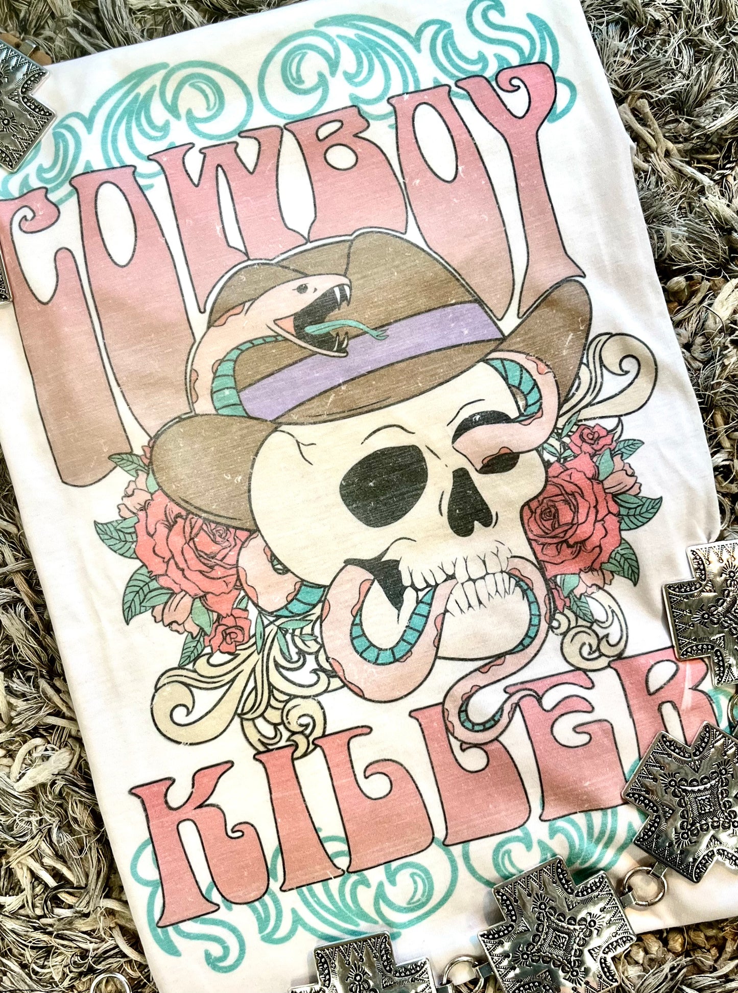 Cowboy Killer Tee with Pink