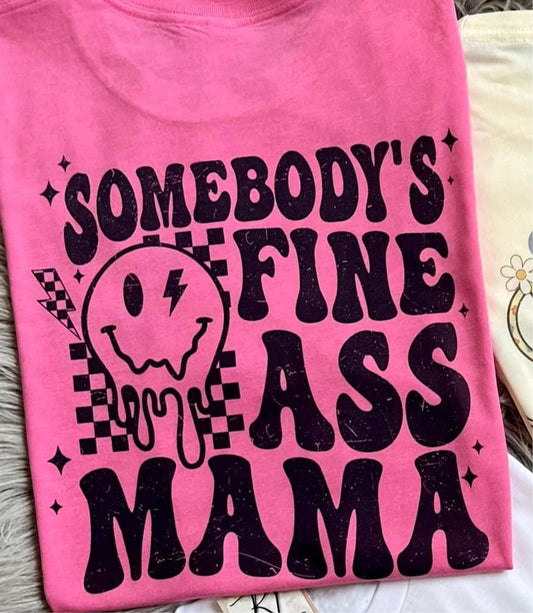 Somebody’s Fine Mama Tee in Grey
