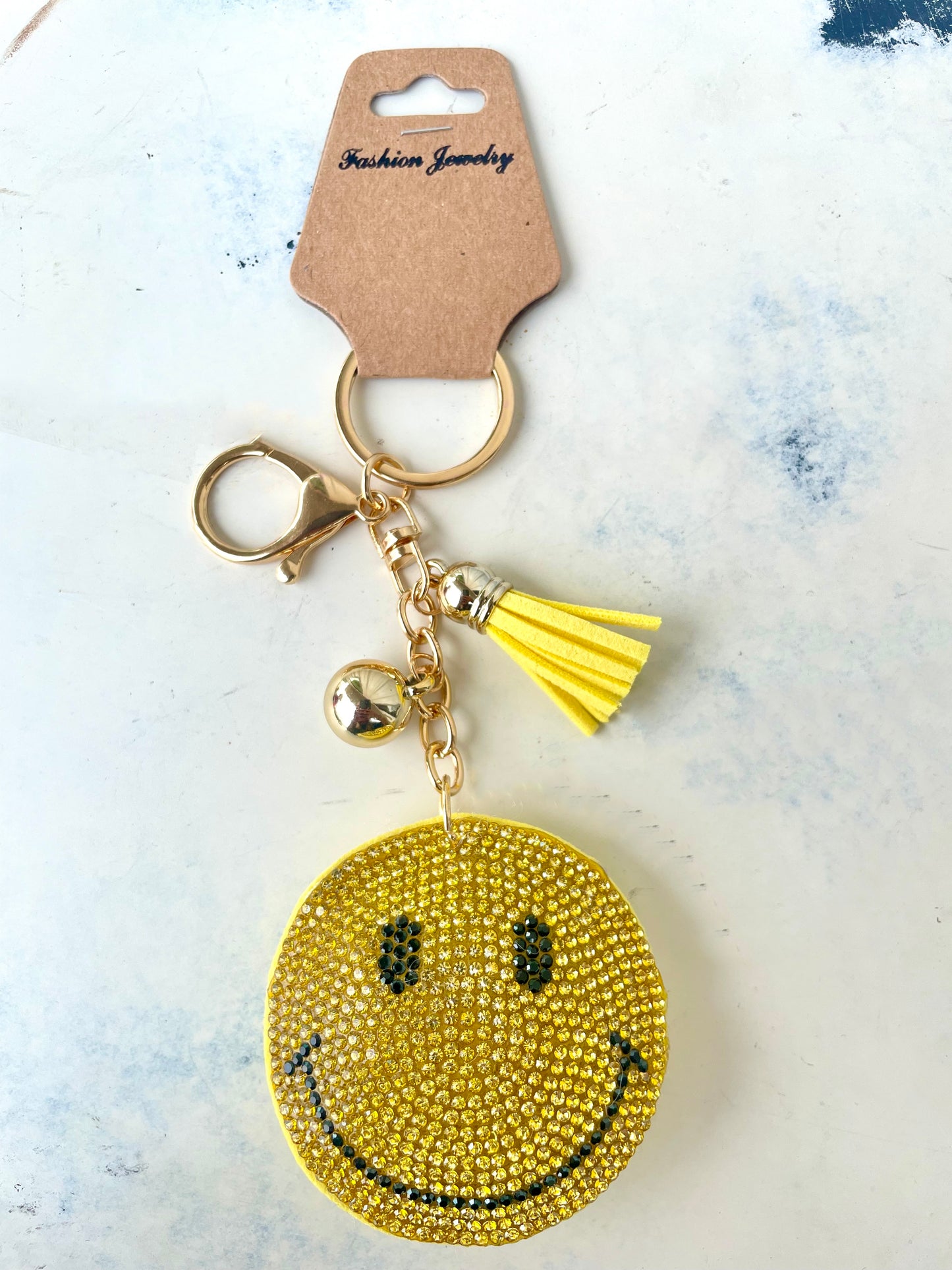 Smiley Keychain in Yellow